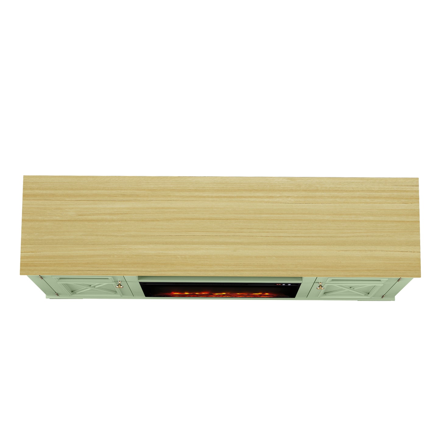 Festivo FTS24281 61" TV Stand with 26" Electric Fireplace-Green