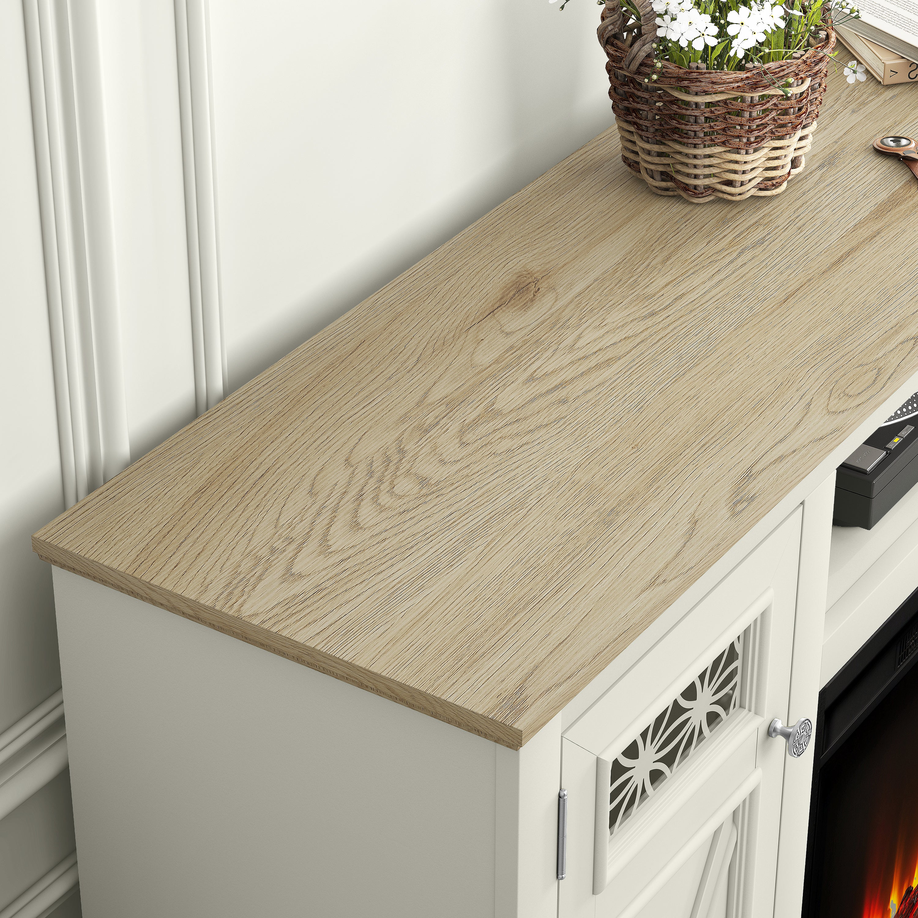 Festivo FTS24283 61" TV Stand with Electric Fireplace - Thumbnail 4