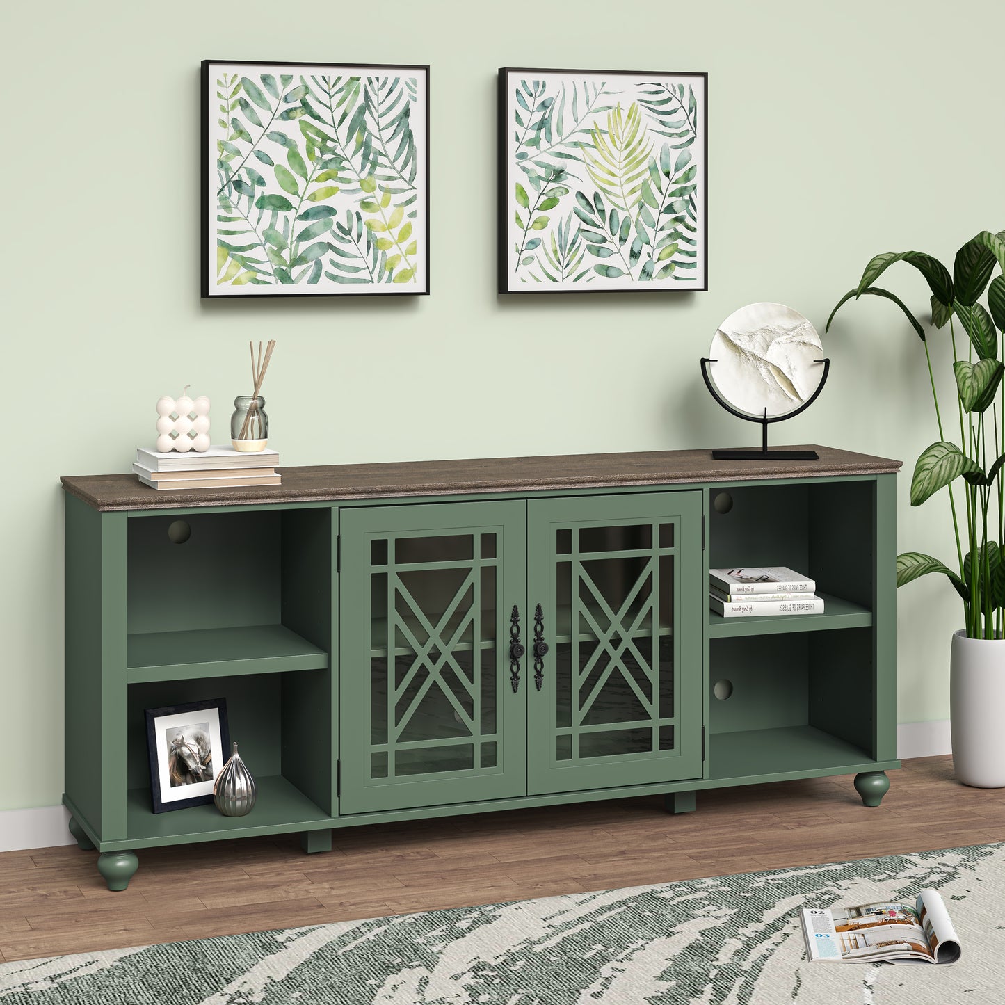 Festivo FTS24646 70" TV Stand-Green