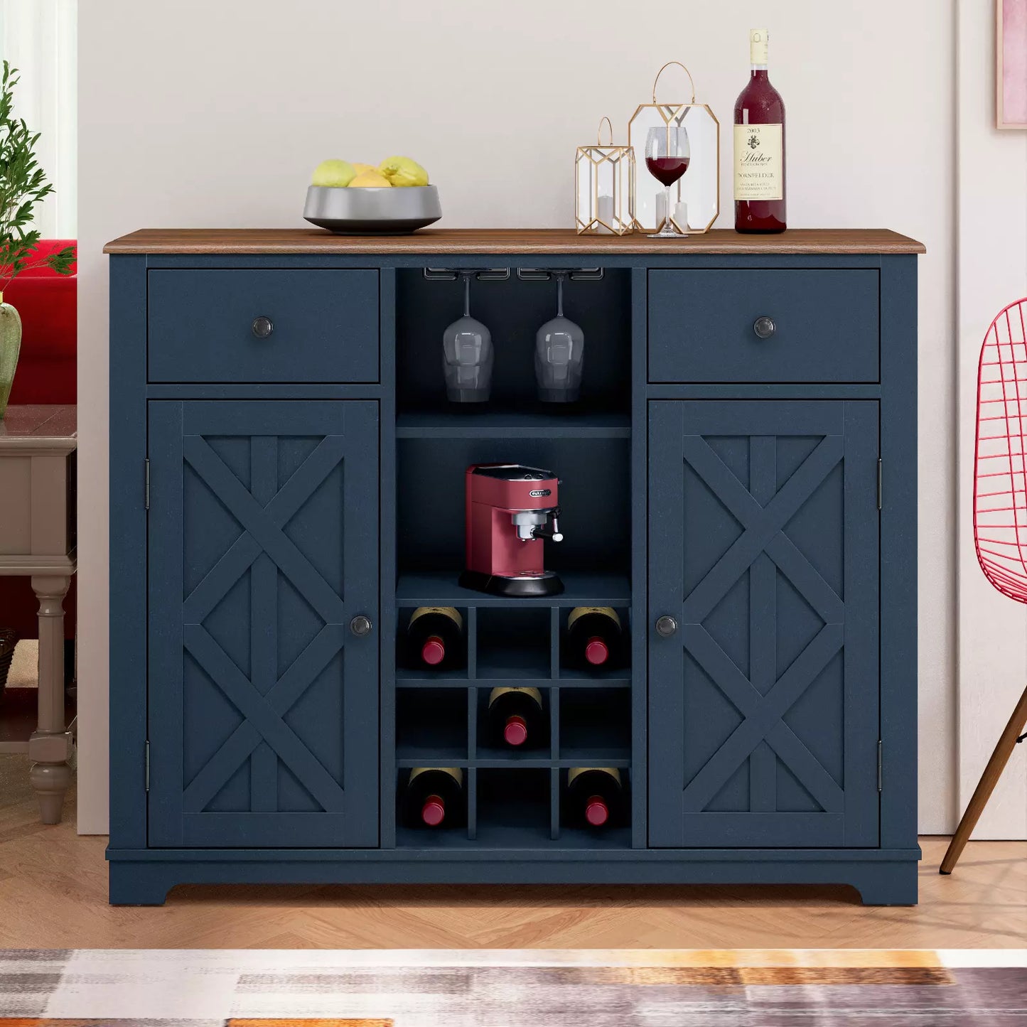 Festivo FWC20121 47" Wine Cabinet-Navy