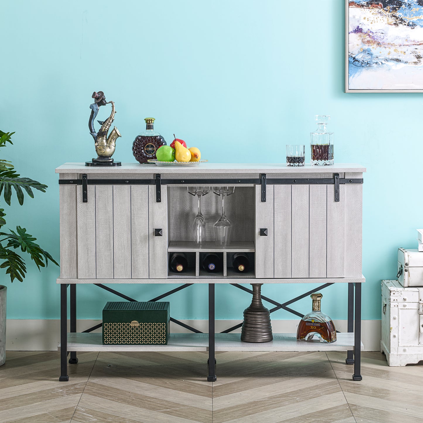 Festivo FWC20153 52" Wine Cabinet-Offwhite