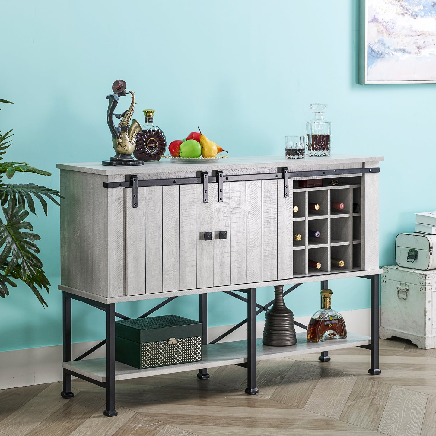 Festivo FWC20153 52" Wine Cabinet-Offwhite