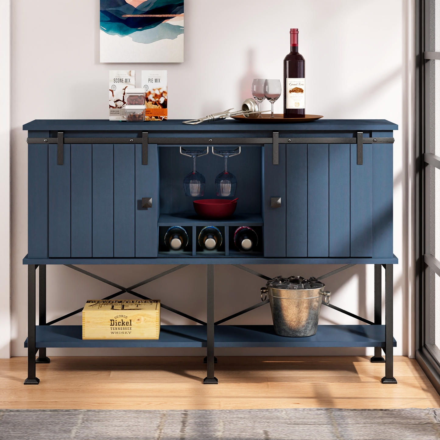 Festivo FWC20154 52" Wine Cabinet-Blue
