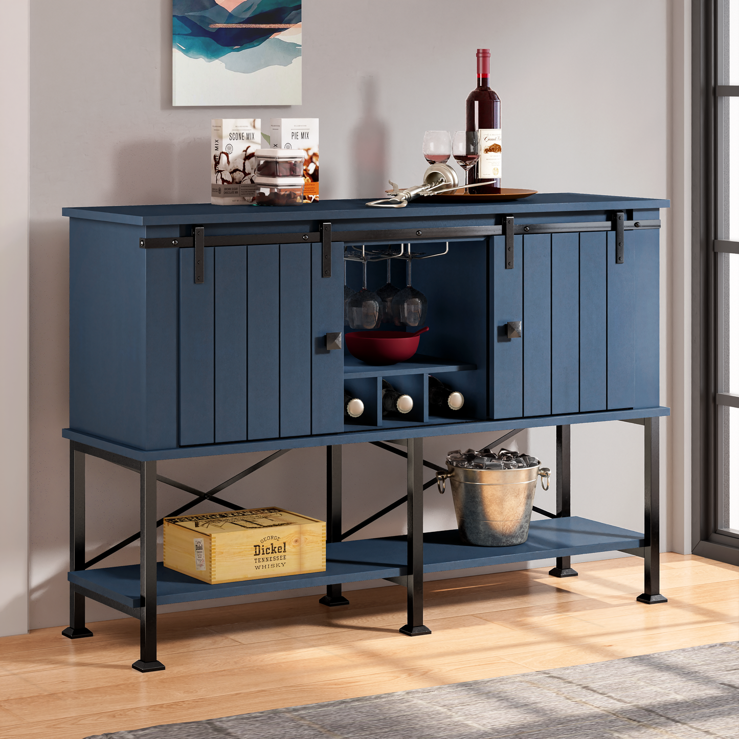 Festivo FWC20154 52" Wine Cabinet-Blue