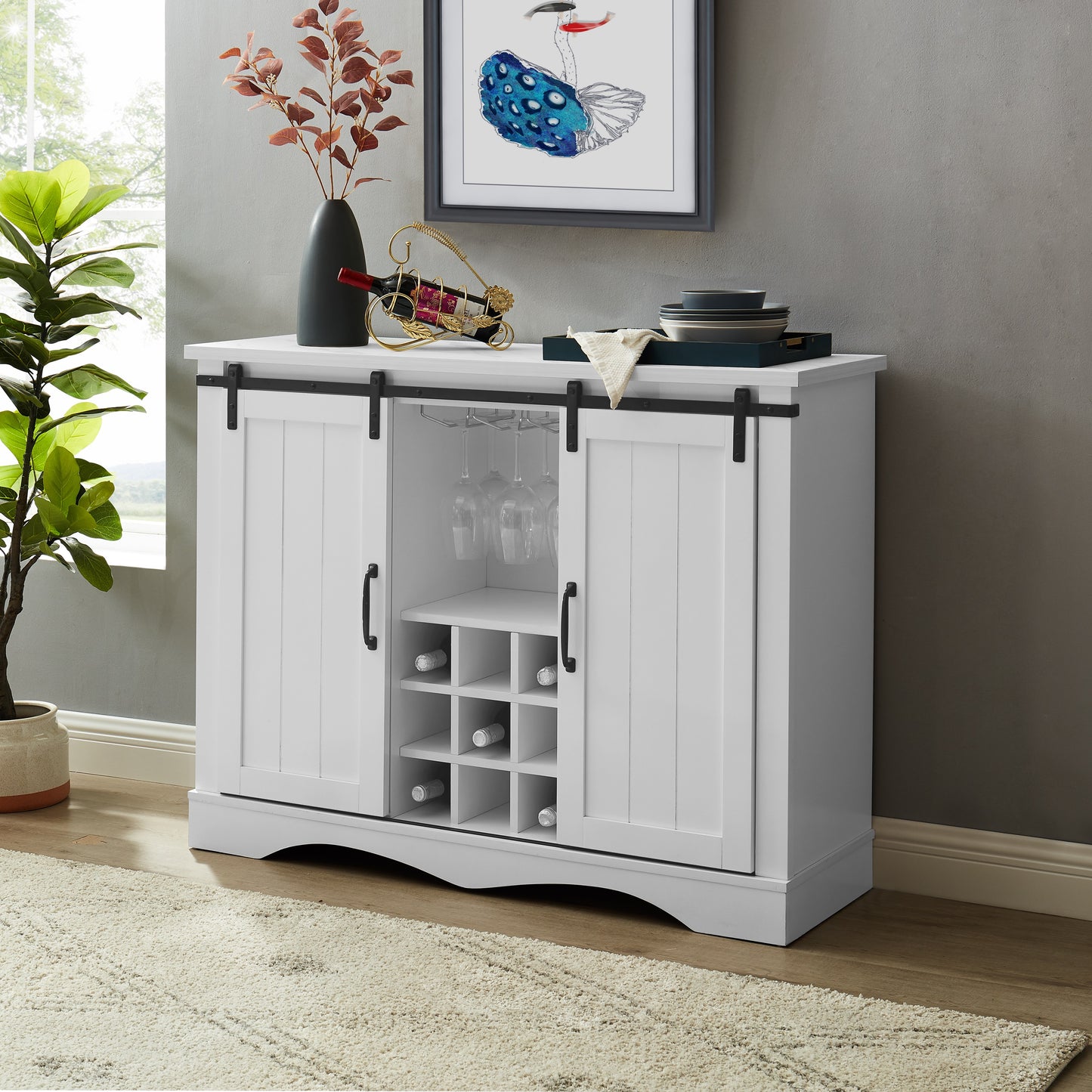 Festivo FWC21133 47" Wine Cabinet-White