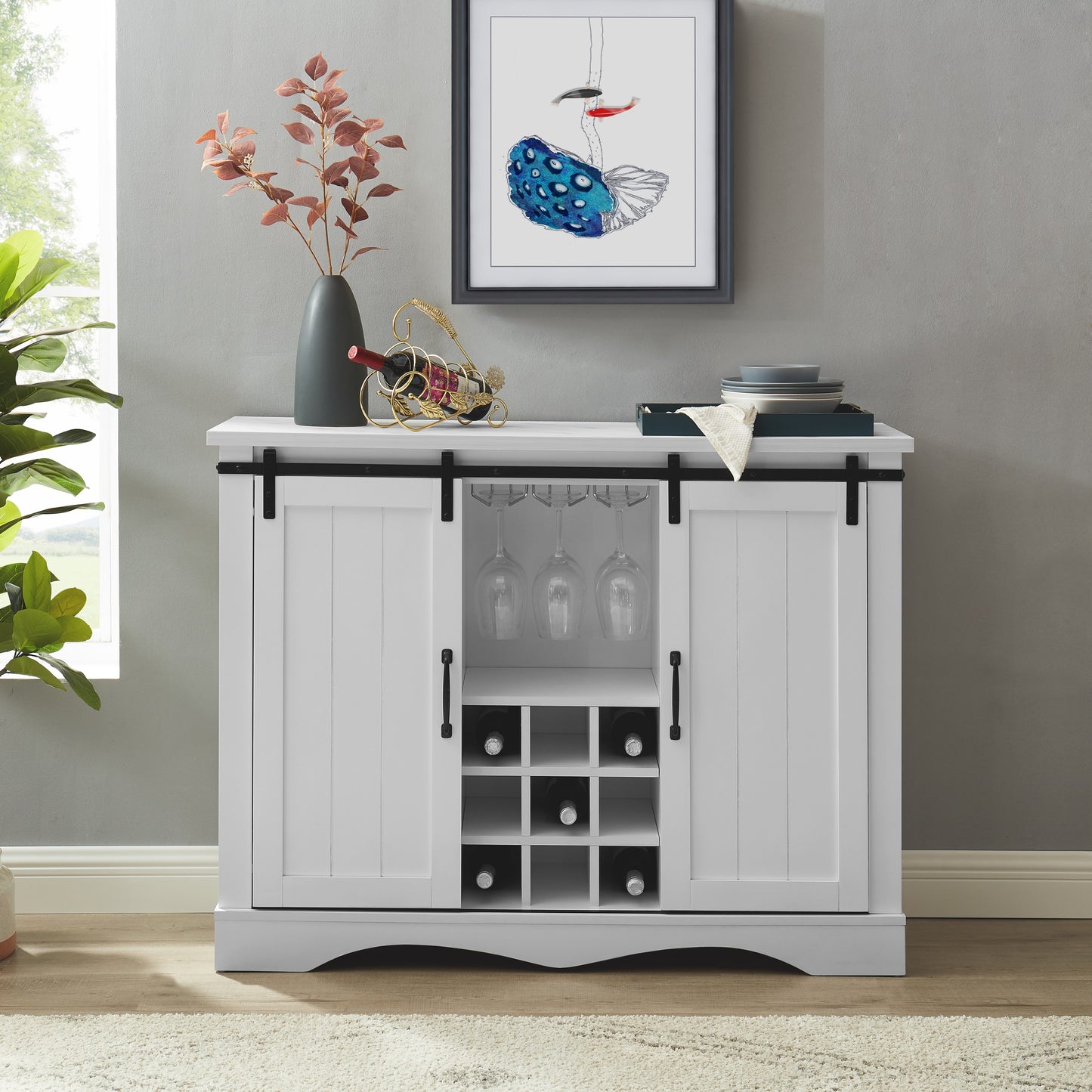 Festivo FWC21133 47" Wine Cabinet-White