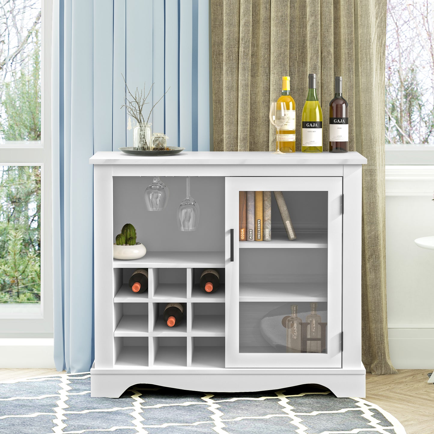 Festivo FWC21161 39" Wine Cabinet-White