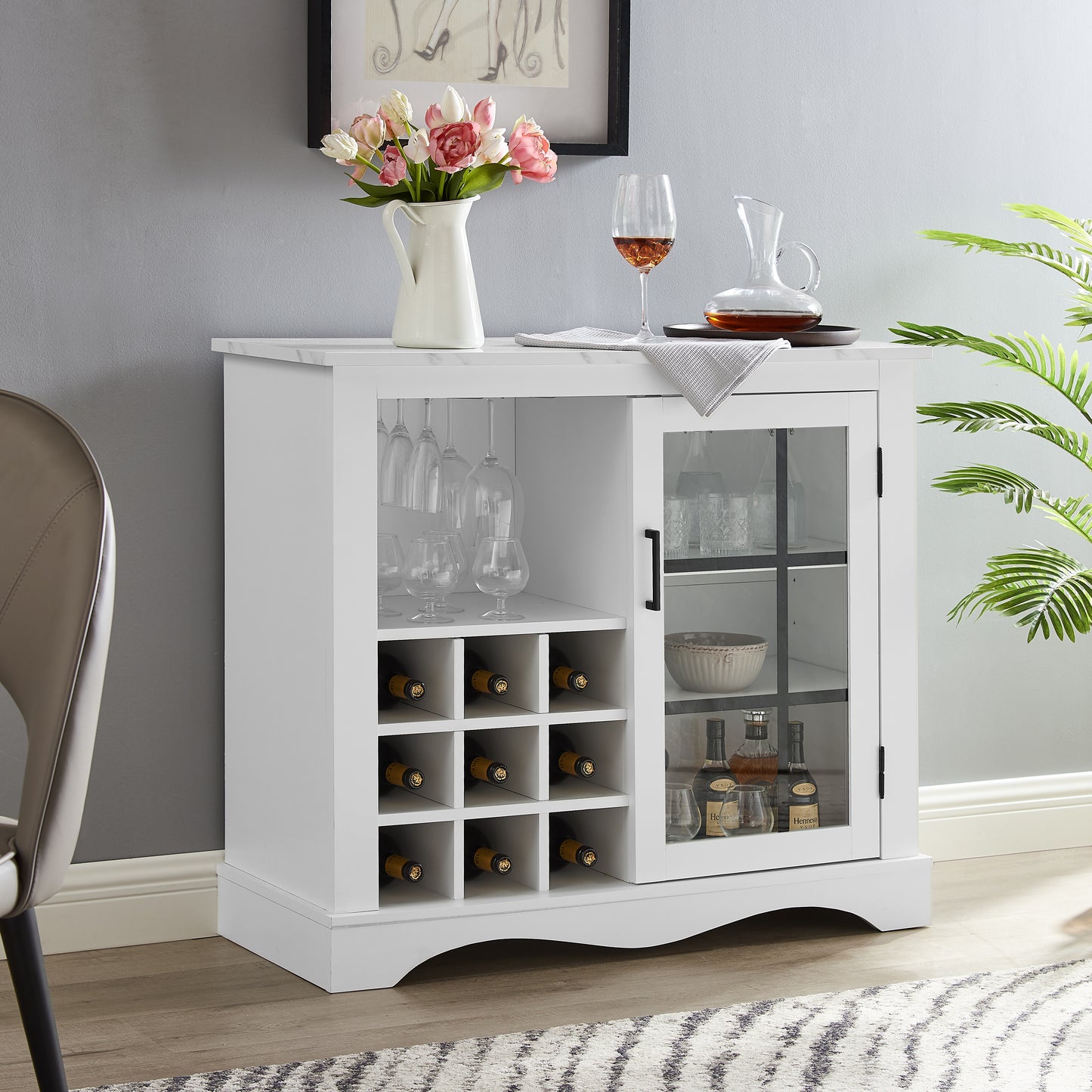 Festivo FWC21161 39" Wine Cabinet-White