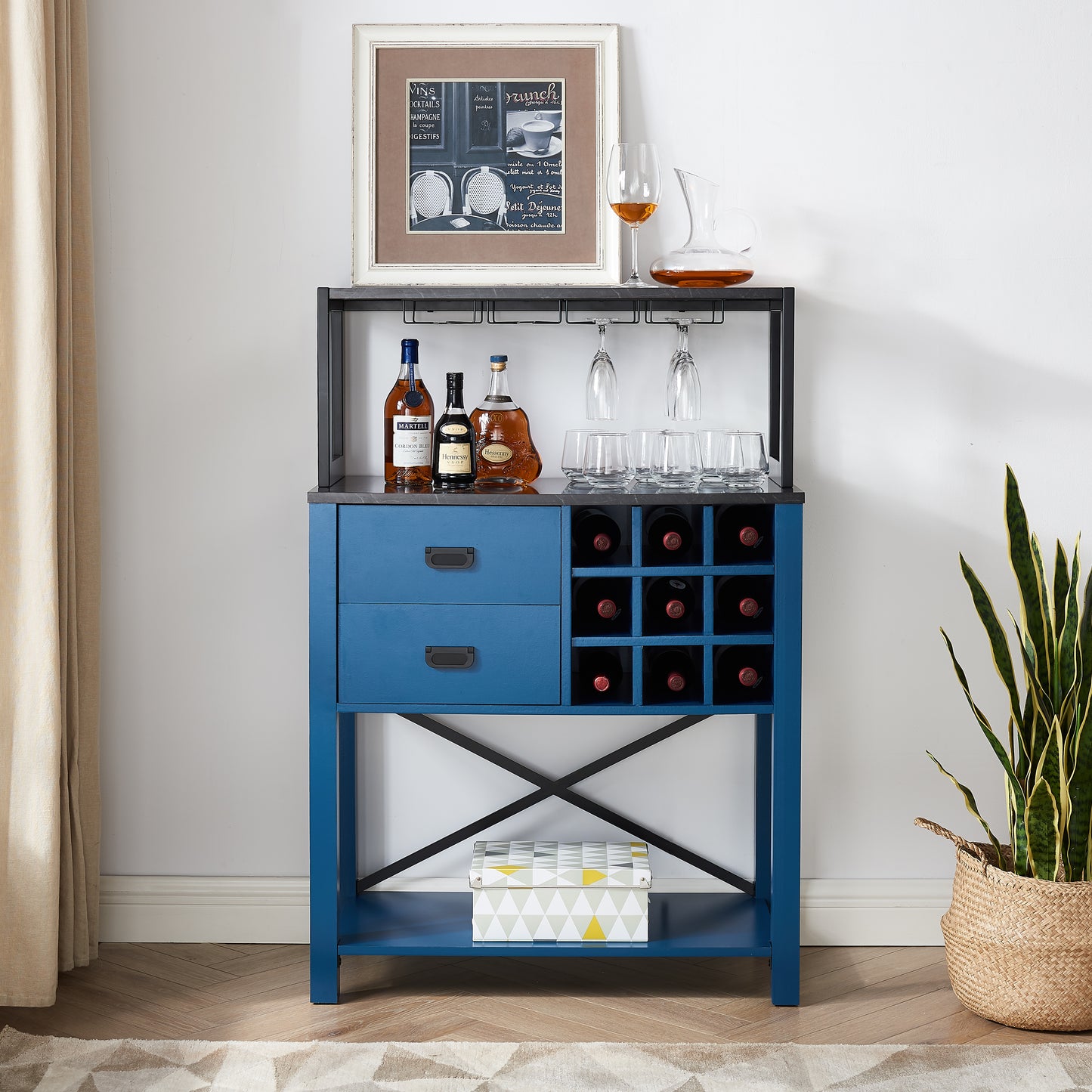 Festivo FWC21170 32" Wine Cabinet-Blue