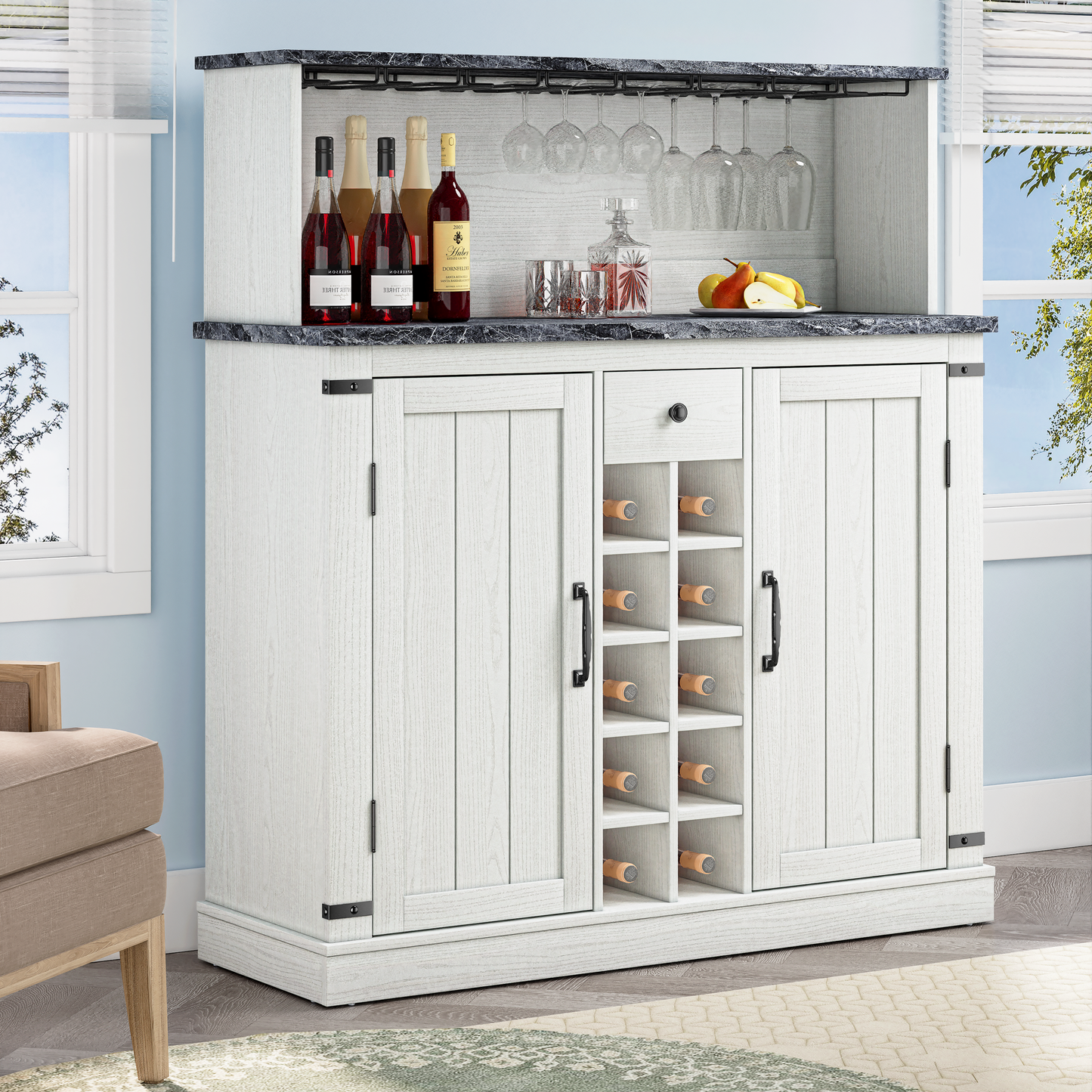 Festivo FWC21178 47" Wine Cabinet-White