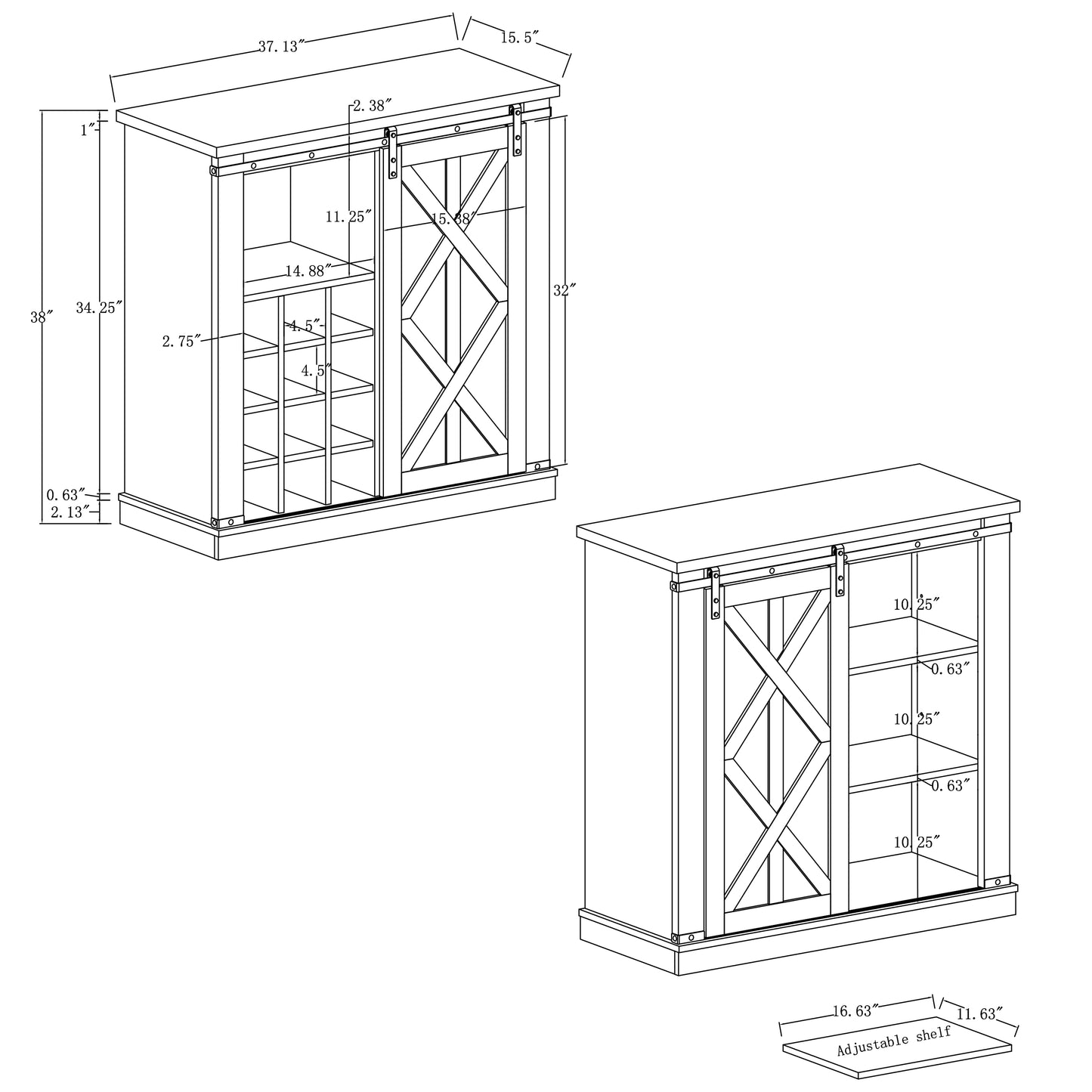 Festivo FWC21190 37" Wine Cabinet-Blue