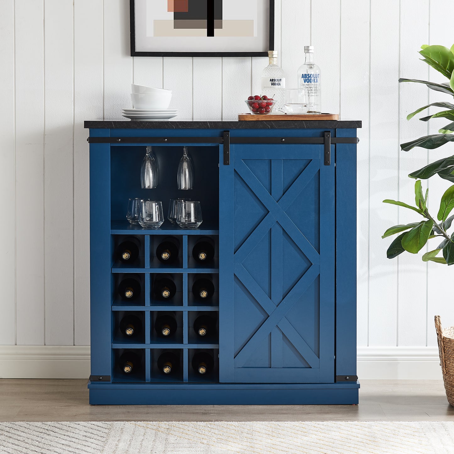 Festivo FWC21190 37" Wine Cabinet-Blue