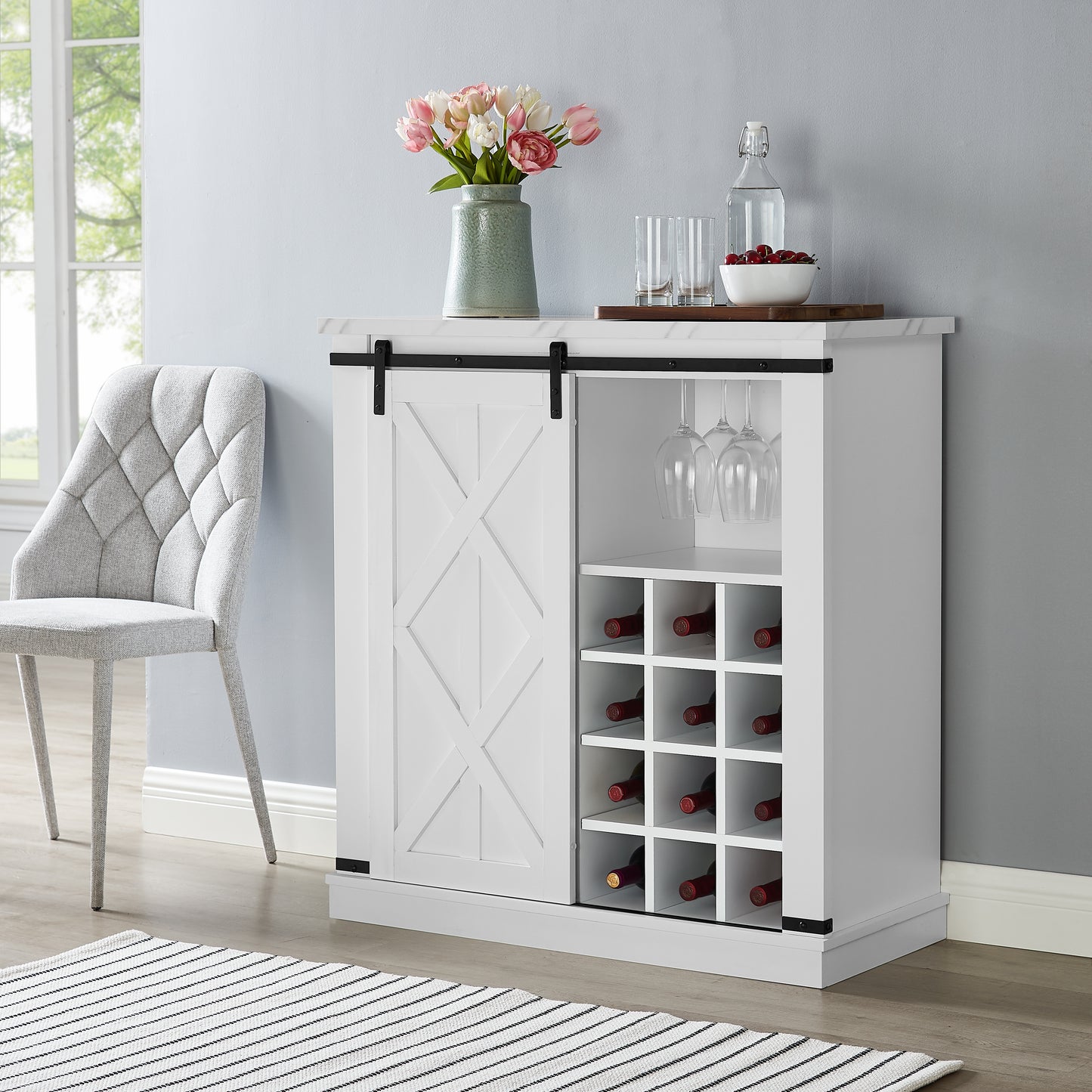 Festivo FWC21191 37" Wine Cabinet-White