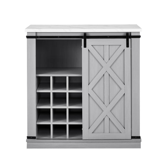 Festivo FWC21192 37" Wine Cabinet-OffWhite