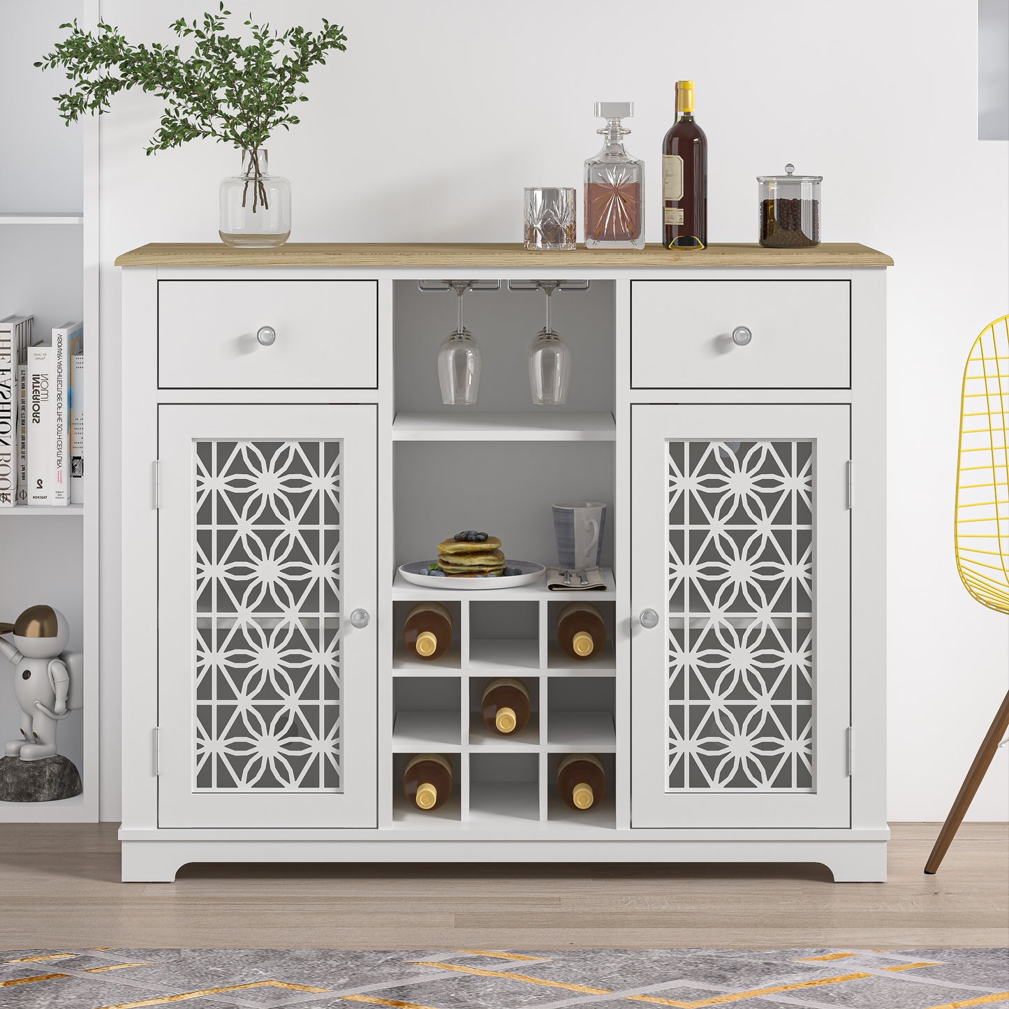 Festivo FWC23318 47" Wine Cabinet-White