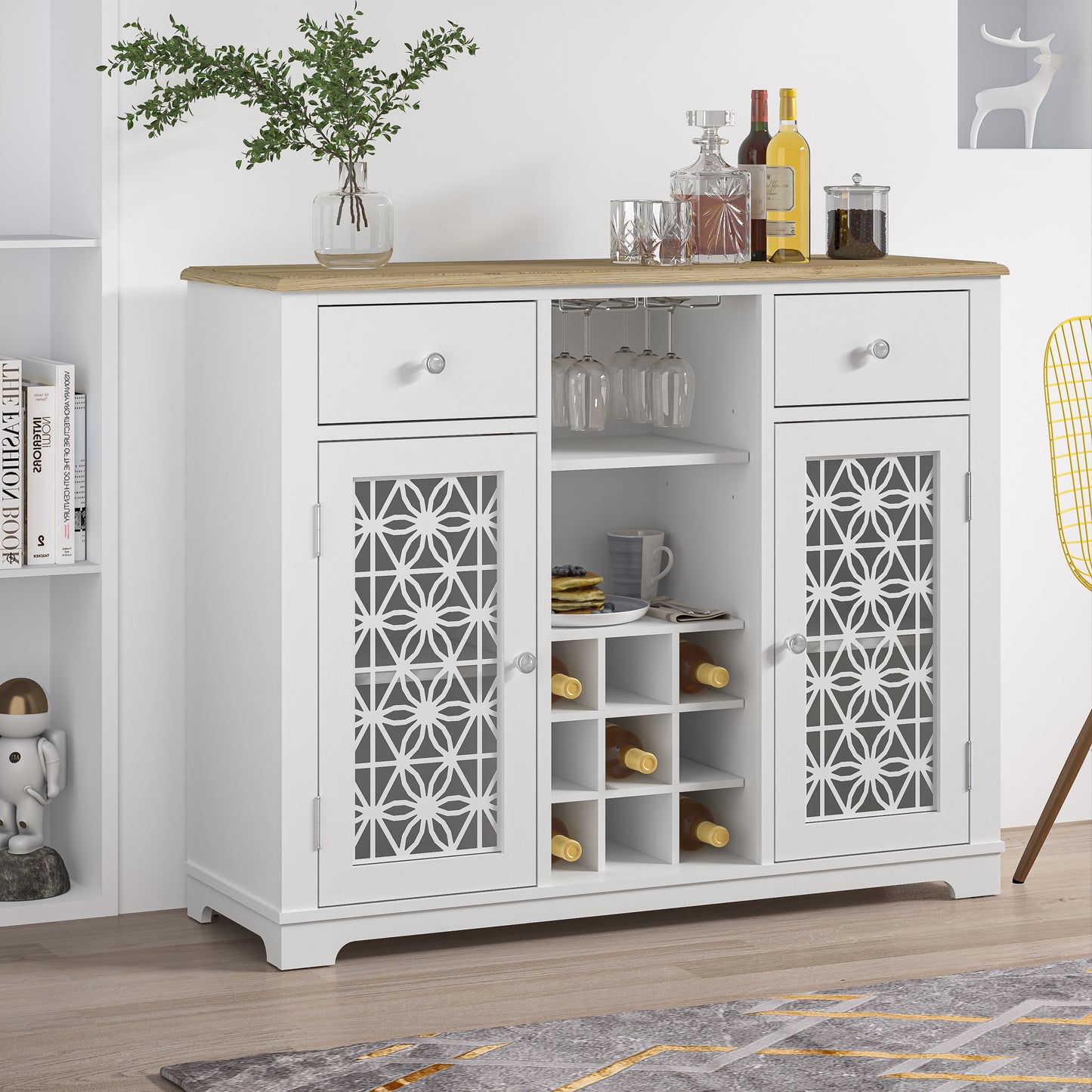 Festivo FWC23318 47" Wine Cabinet-White