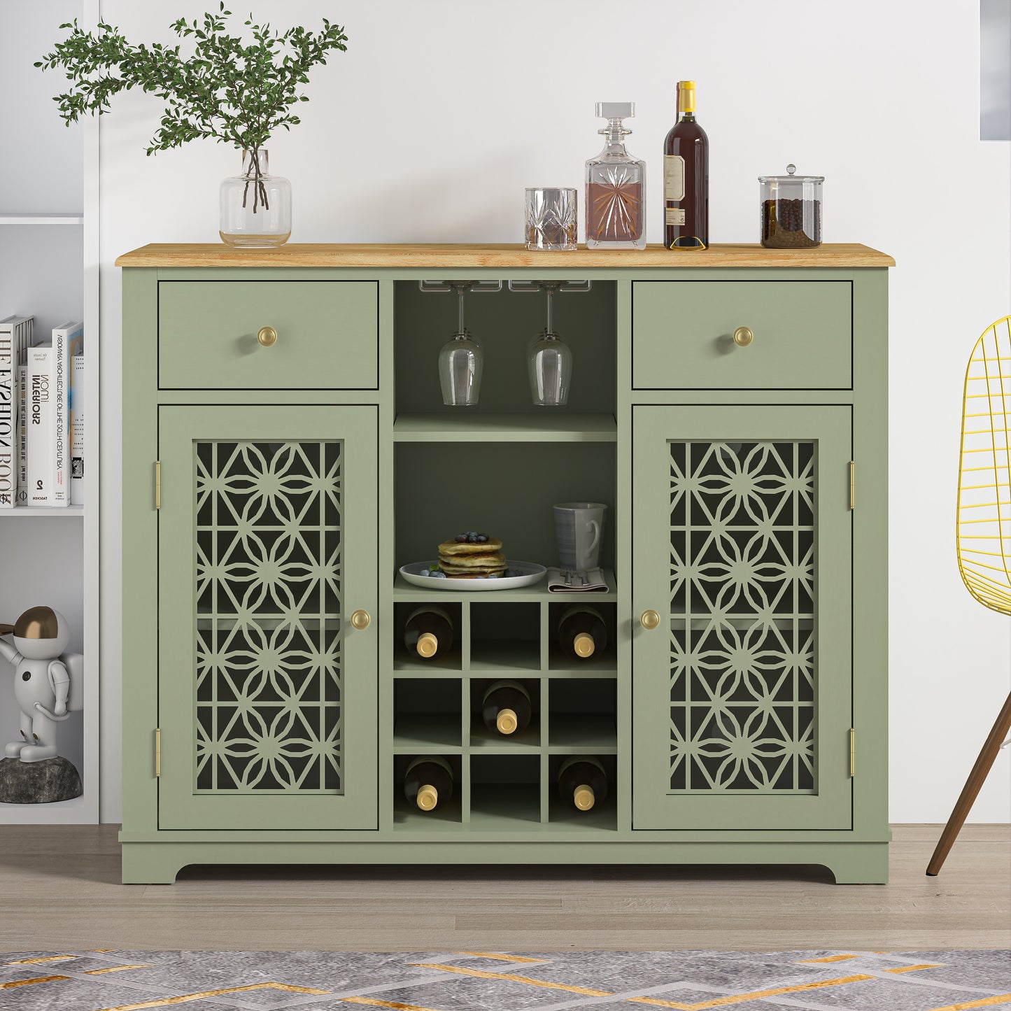 Festivo FWC23319 47" Wine Cabinet-Green