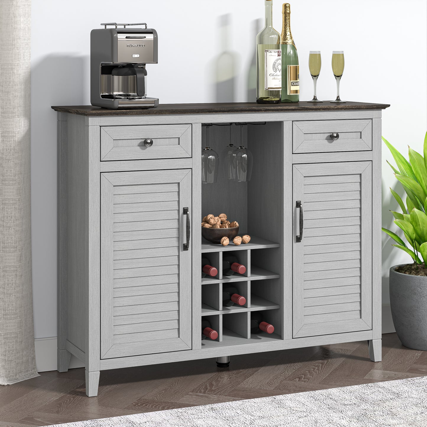 Festivo FWC23350 47.5" Wine Cabinet-Grey