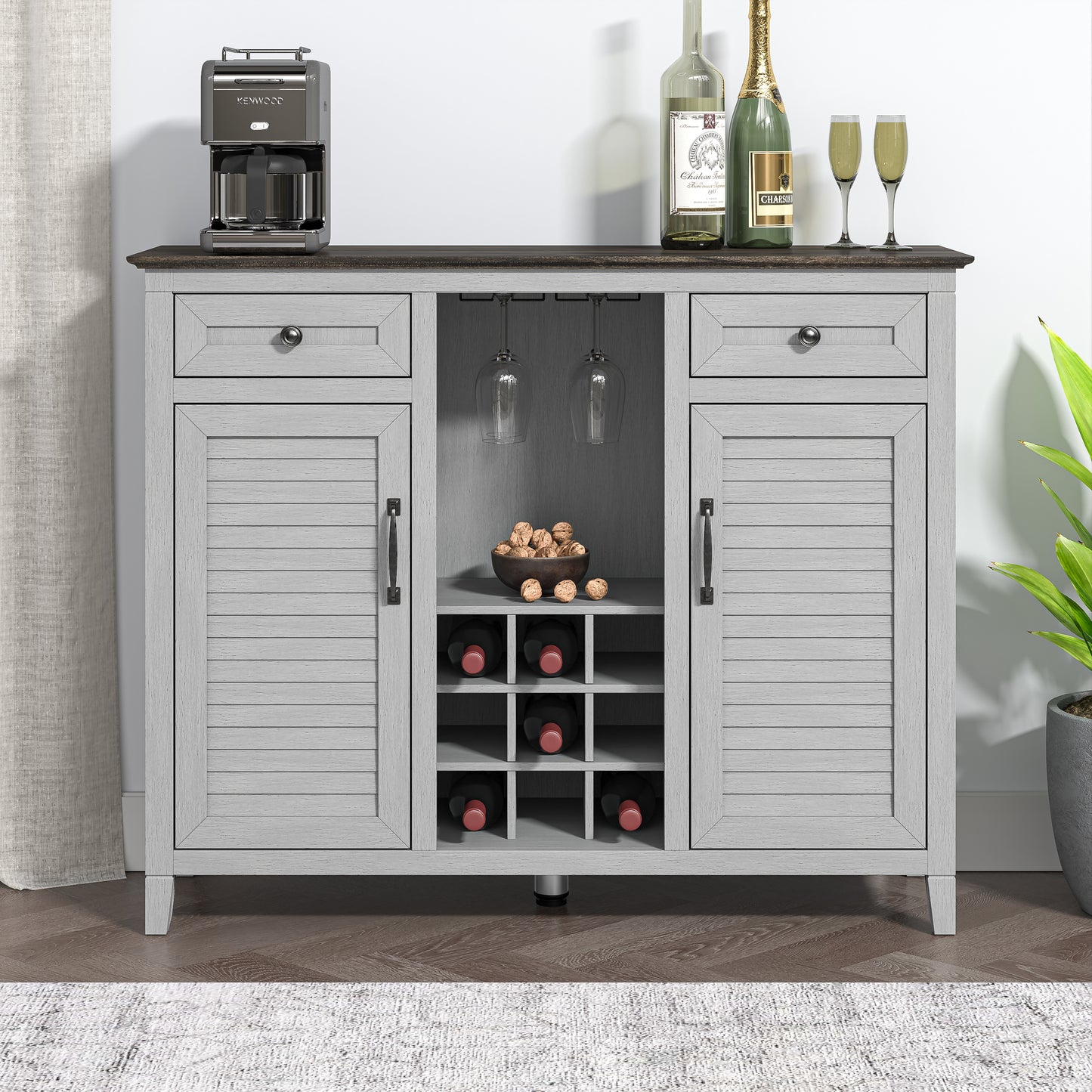 Festivo FWC23350 47.5" Wine Cabinet-Grey