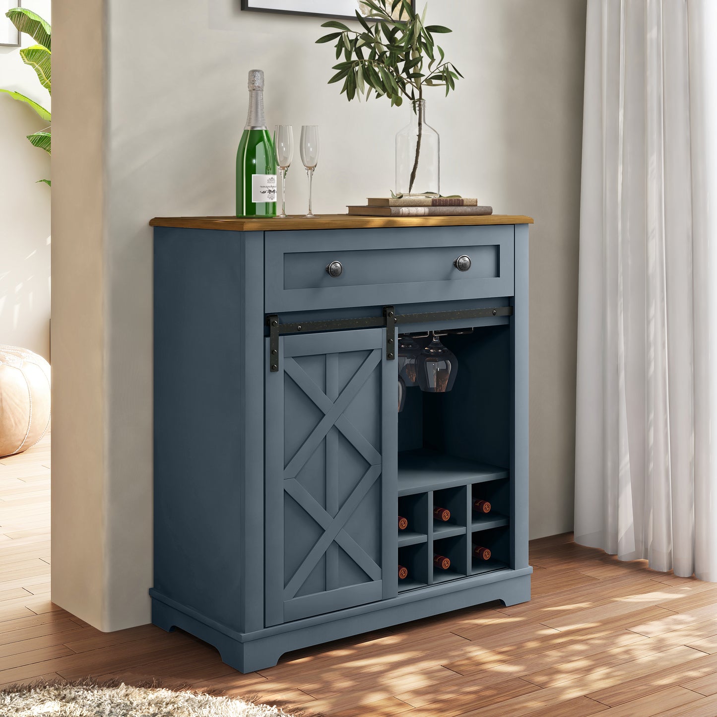 Festivo FWC23427 32" Wine Cabinet-Blue
