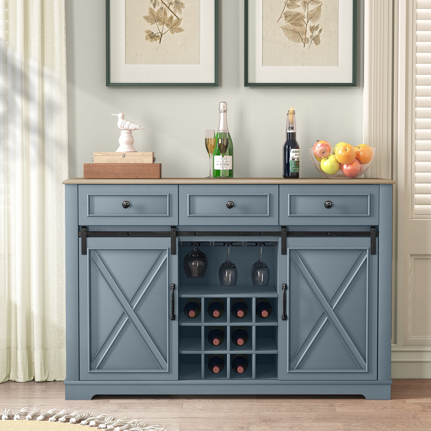 Festivo  FWC23511 54" Wine Cabinet-Blue