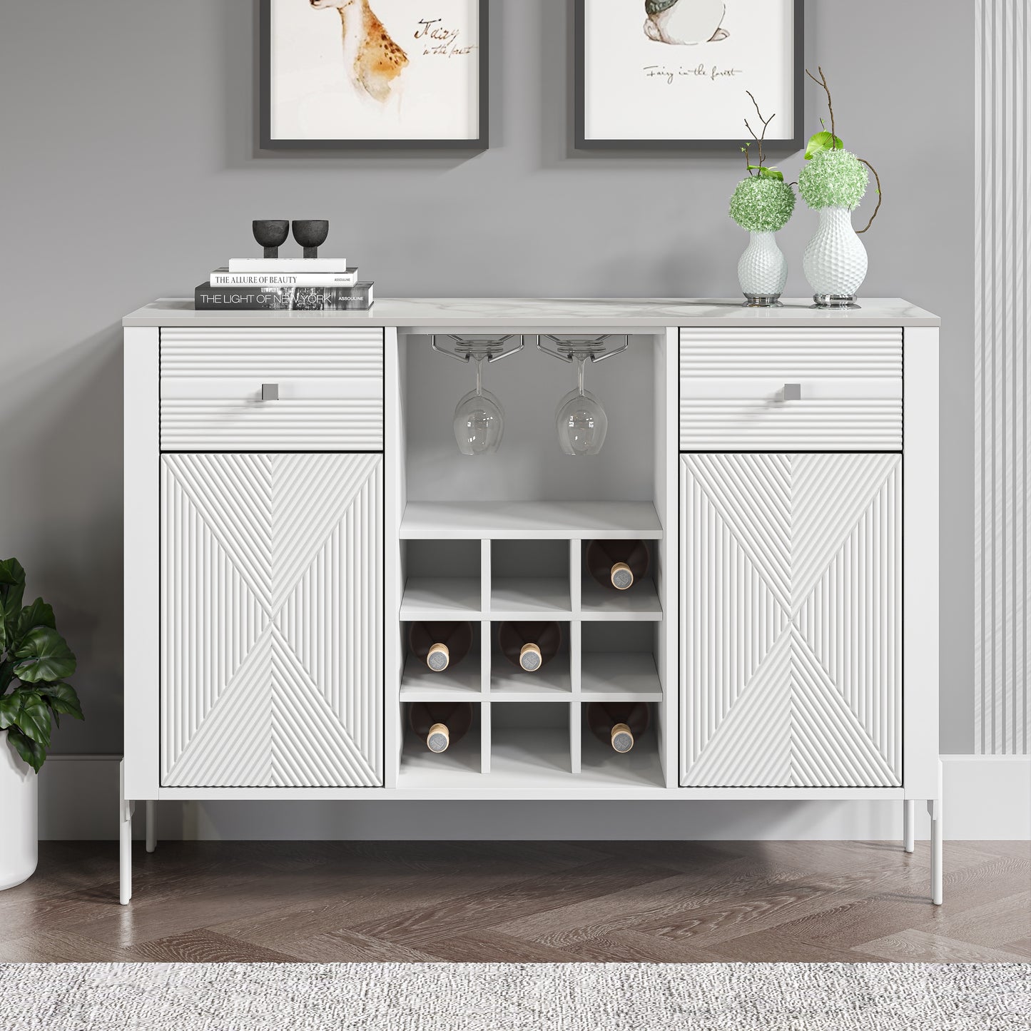 Festivo FWC23801 42" Wine Cabinet-White