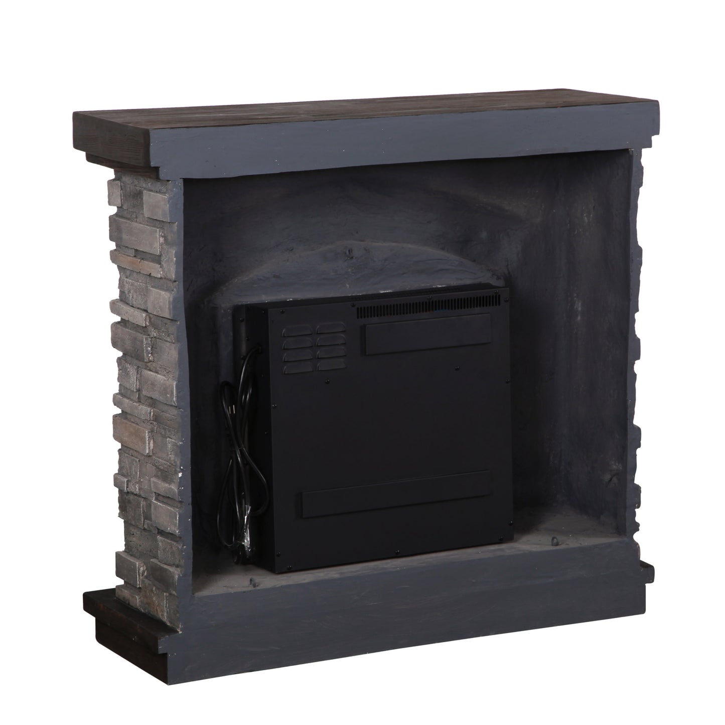 Festivo FFP20141 36" Electric Fireplace Mantel with Faux Brick-Grey