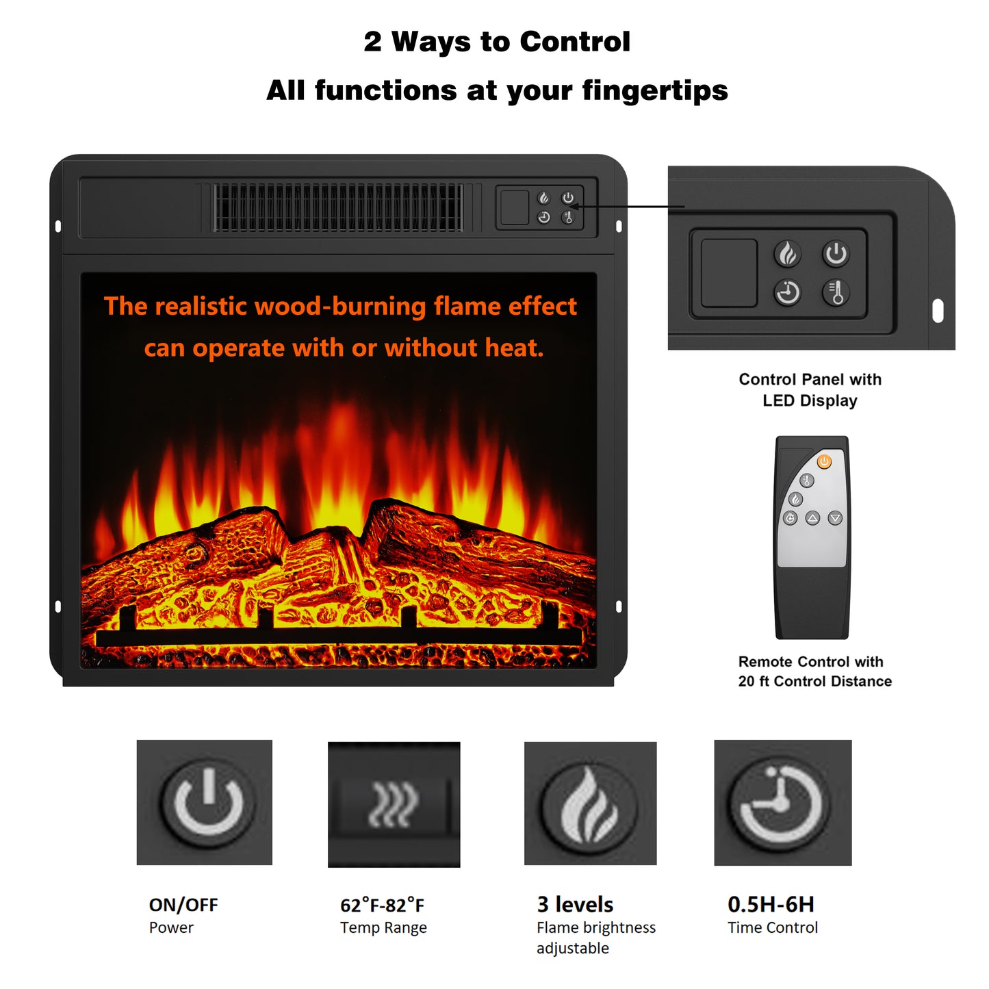 Replacement Electric Fireplace Insert for SF231-33 Size-(33")